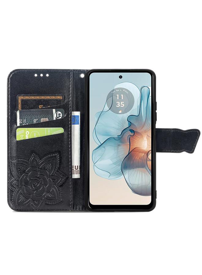 erorex Case For Motorola Moto G24 Power Butterfly Love Flower Embossed Leather Phone Case - Image 3