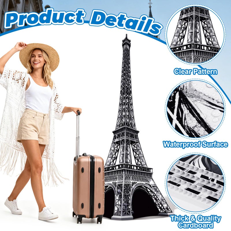 ARQRHTLY 6 Ft 3D Eiffel Tower Cardboard Cutout Eiffel Tower Stand Up Cutout Life-Size French Theme Photo Booth Prop Backdrop Sign for France Night of Paris Theme Birthday Party Educational Display - Image 4