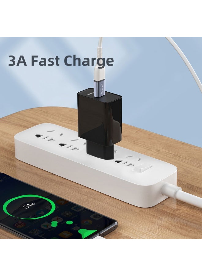 ايساجر محول OTG من Essager USB-A 3.0 أنثى إلى USB-C ذكر - شحن سريع 3 أمبير ومزامنة بيانات - لمحركات أقراص فلاش ولوحات المفاتيح والفئران - رمادي - Image 4