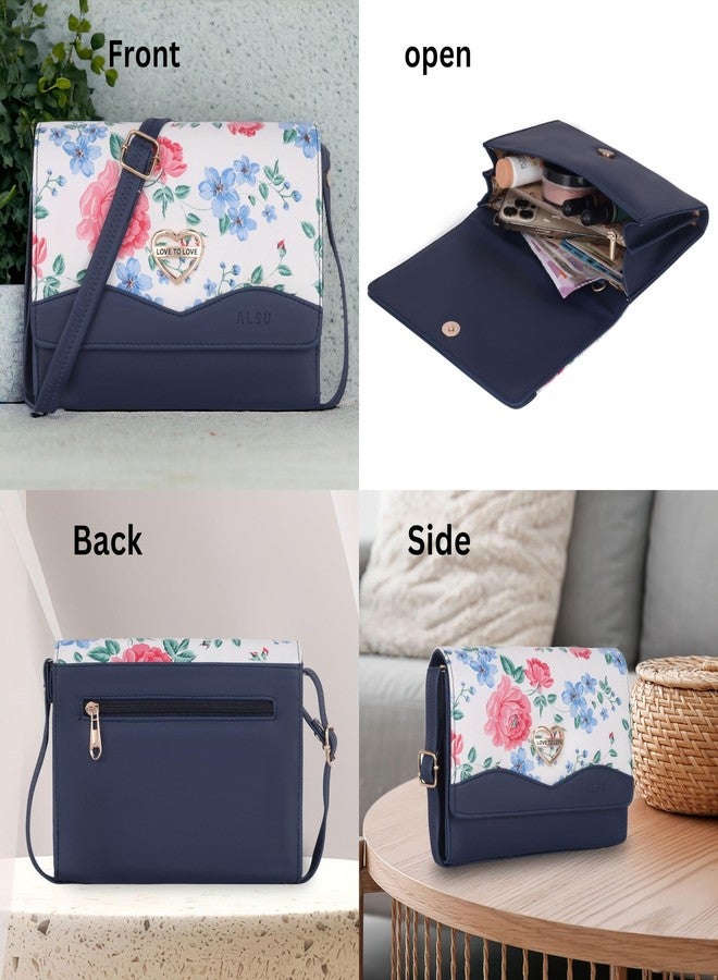 ALSU Women's Sling Bag Blue Trendy crossbody bag | ladies purse handbag | deattachable straps |card slots (gdu-29blu) (Blue) - Image 5