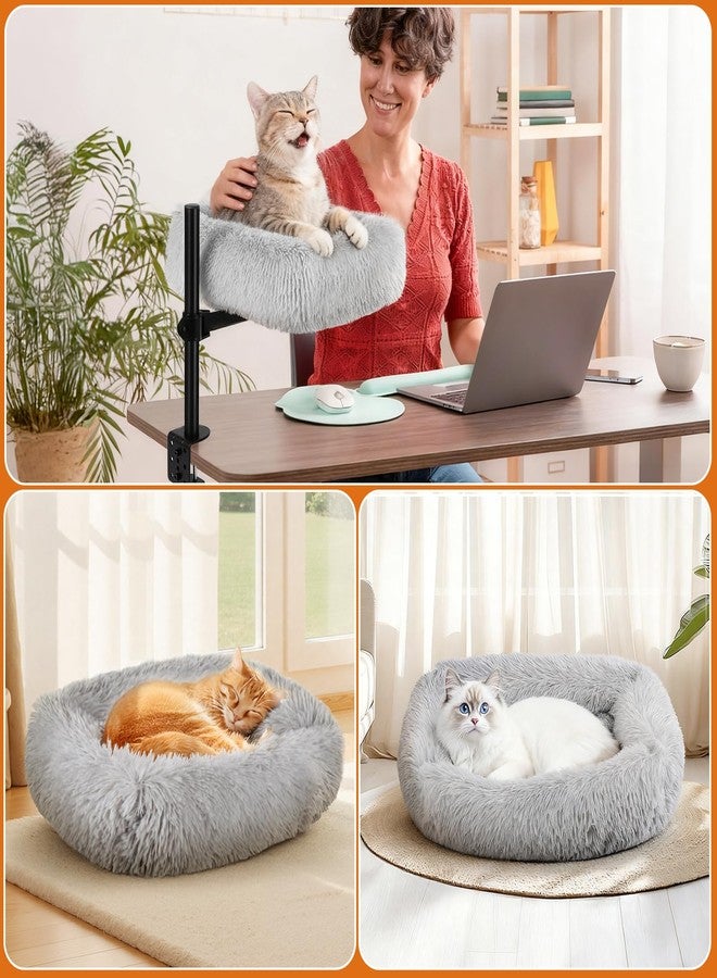 LifeIdeas Large Cat Desk Bed - 360°Rotating Height Adjustable, Soft Removable Desk Cat Bed, Suitable for Gaming Desks and Office Desks, Maximum Weight Capacity Up to 35 lbs - Image 5