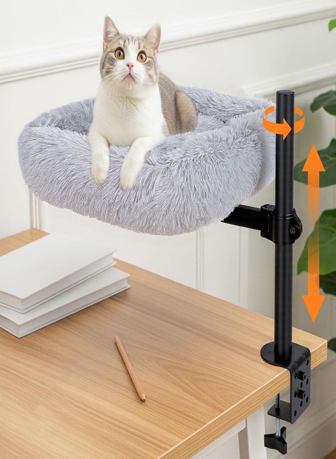 LifeIdeas Large Cat Desk Bed - 360°Rotating Height Adjustable, Soft Removable Desk Cat Bed, Suitable for Gaming Desks and Office Desks, Maximum Weight Capacity Up to 35 lbs - Image 1