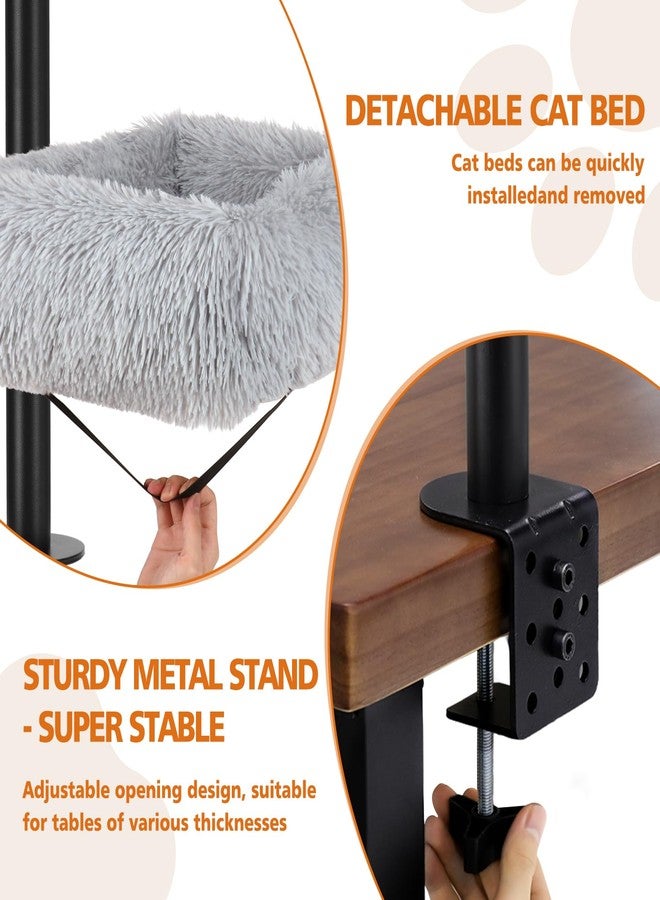 LifeIdeas Large Cat Desk Bed - 360°Rotating Height Adjustable, Soft Removable Desk Cat Bed, Suitable for Gaming Desks and Office Desks, Maximum Weight Capacity Up to 35 lbs - Image 4