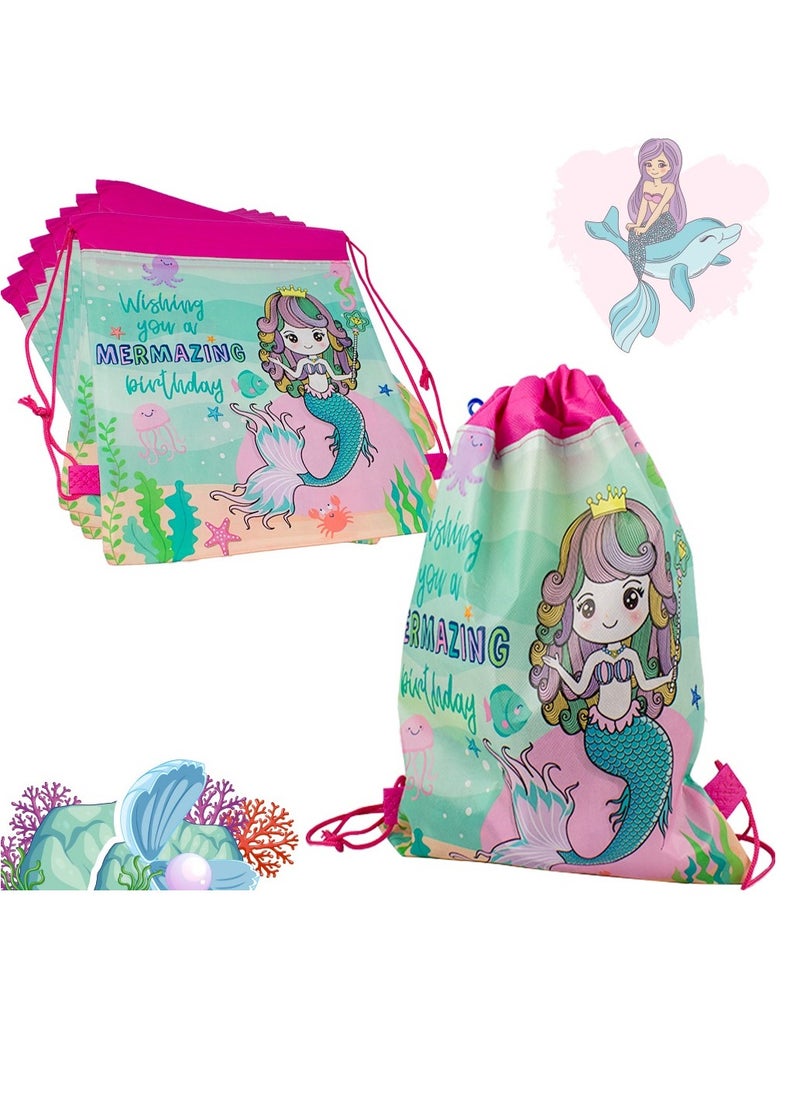UKR - UKR Drawstring Backpack Mermaid Pack of 20 | Kids Travel, Sport, Gym, Beach & Swim Backpacks | Fun and Functional for All Activities - Image 1