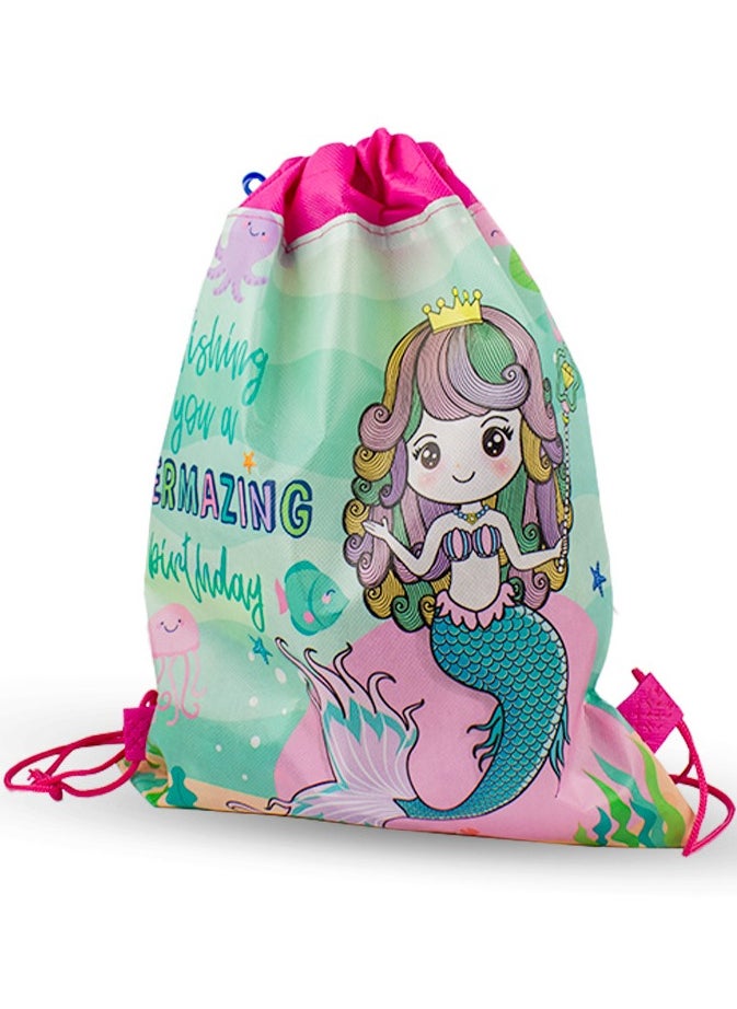 UKR - UKR Drawstring Backpack Mermaid Pack of 20 | Kids Travel, Sport, Gym, Beach & Swim Backpacks | Fun and Functional for All Activities - Image 1