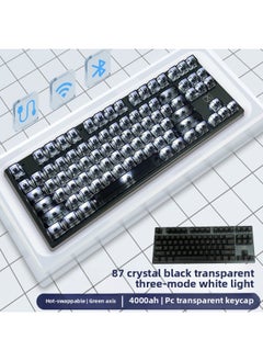 Crystal Axis X87RGB Wireless Mechanical Keyboard Ice Spirit Three-mode Bluetooth Customized Hot Plug Code Word Transparent-Colour:Jellyfish Axis - 38g Fully Transparent Linear Axis / Early Bottoming - Crystal Black Transparent Three-mode Wireless White Light Full-key Hot-swappable - Official Standard
