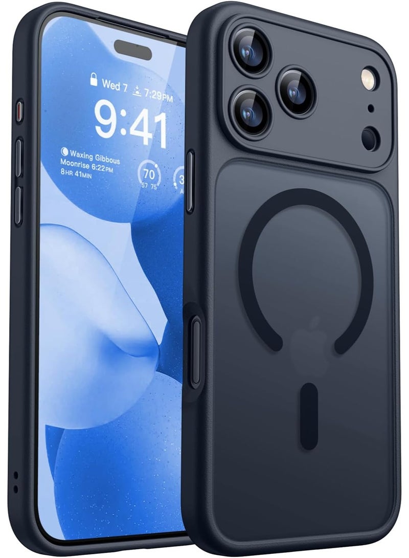 ثسؤشسث غطاء مغناطيسي لهاتف iPhone 17 Pro مقاس 6.3 بوصة، متوافق مع MagSafe، حماية كاملة للكاميرا، حافظة واقية شفافة غير لامعة ورفيعة ومقاومة للصدمات، أسود - Image 1