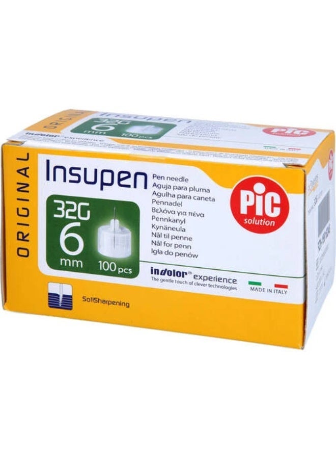 PIC Original Insupen insulin pen needles, 32G size, 6mm length, in a box of 100 pieces. - Image 4