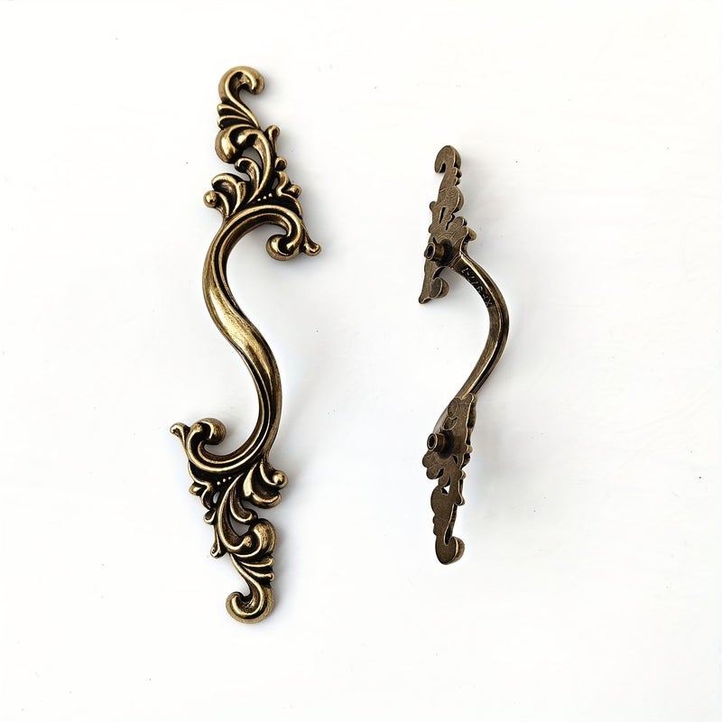 2Pcs Distressed Silvery Metal Drawer Handles With Spacing Of Holes 64mm Cabinet Knobs For Wardrobes Nightstands Dressers Storage Boxes Decorative Boxes Includes Screws For Easy Installation Sturdy And Durable - Image 2