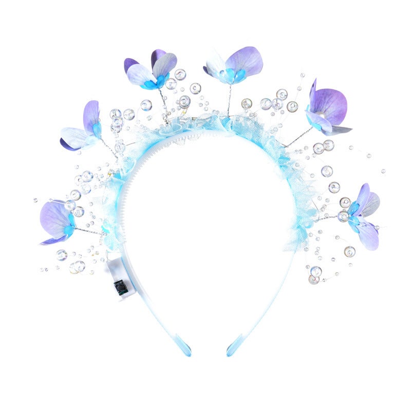 عصابة رأس مضيئة بتصميم فراشة وزهرة LED - Image 5