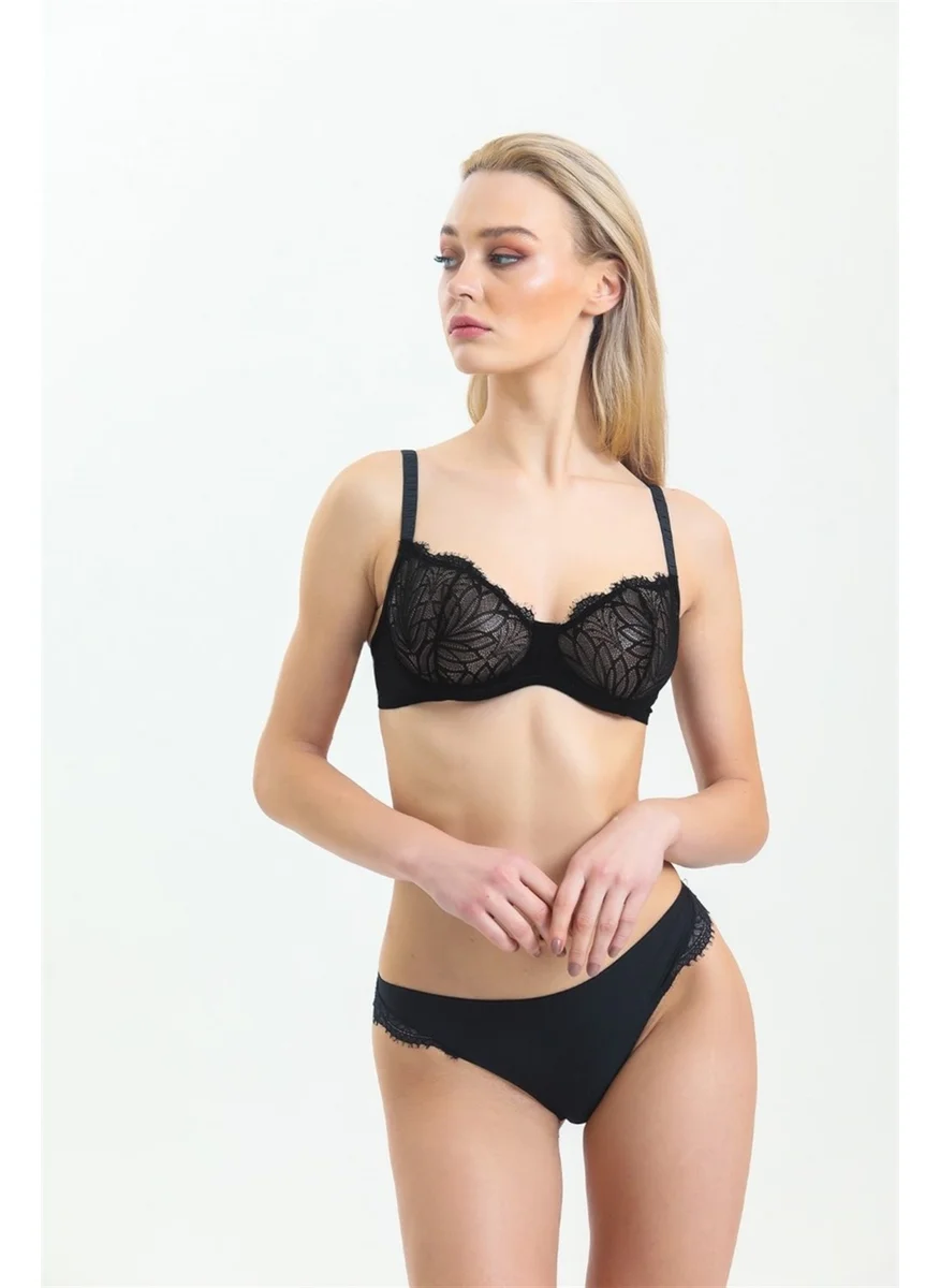 Magic Form 2285 Women's Black Hollow Lace Bra