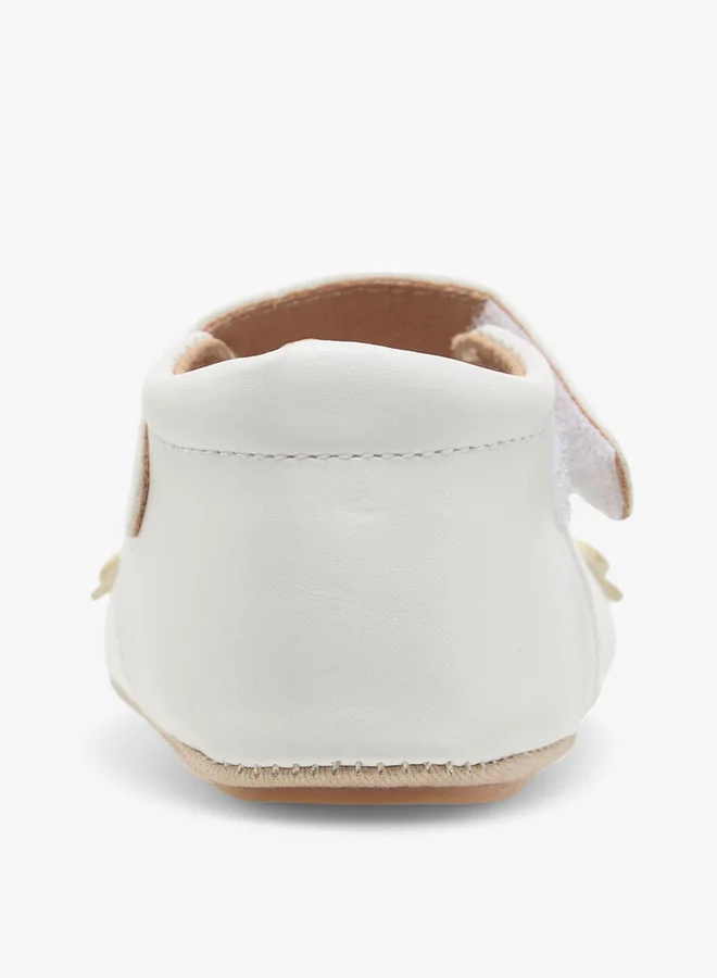 Barefeet Floral Accent Booties with Hook and Loop Closure