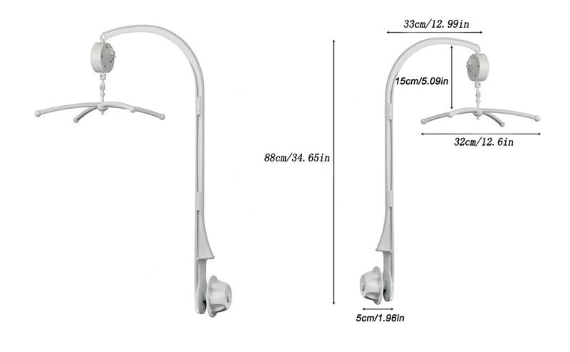 Afunta 35 Inch Baby Mobile For Crib  Adjustable Screw Crib Mobile Arm With Music Box Holder  Crib Mobile For Baby Girl Nursery Decor - Image 2