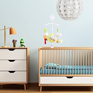 Afunta 35 Inch Baby Mobile For Crib  Adjustable Screw Crib Mobile Arm With Music Box Holder  Crib Mobile For Baby Girl Nursery Decor - Image 5