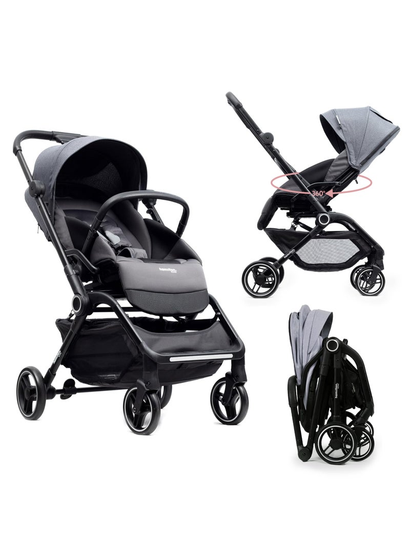 Hamilton T1 Buggy – 360° Rotating Seat – MagicFold™ Technology, Foldable, Reflective Wheels with Suspension, Includes Protective Bag and Cup Holder, Adjustable and Manoeuvrable Pushchair, Lightweight Stroller, Folding Buggy - Image 1