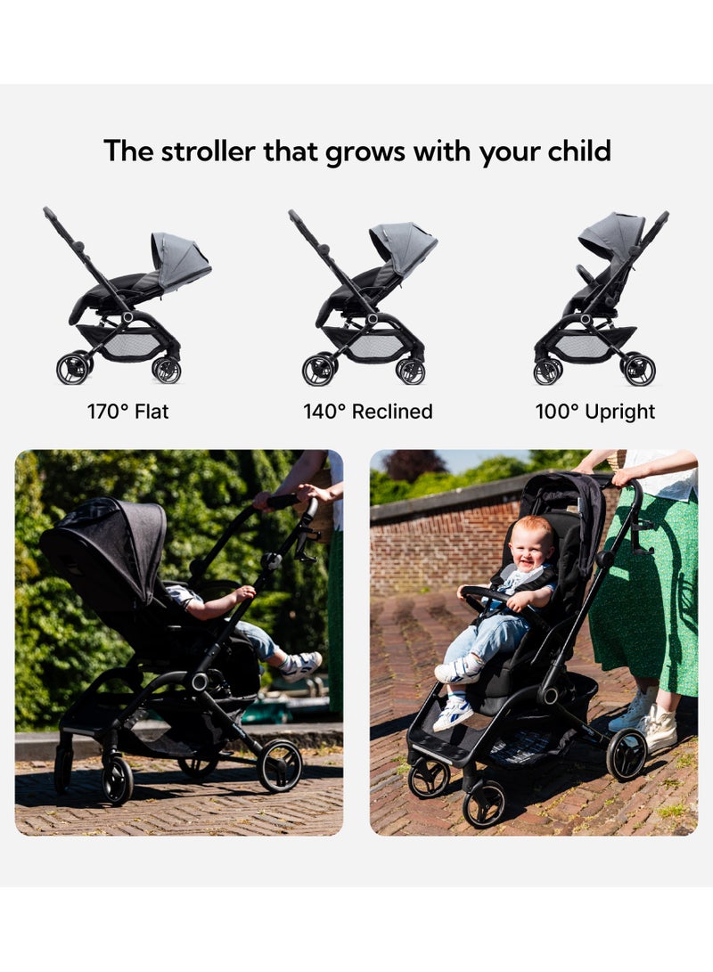 Hamilton T1 Buggy – 360° Rotating Seat – MagicFold™ Technology, Foldable, Reflective Wheels with Suspension, Includes Protective Bag and Cup Holder, Adjustable and Manoeuvrable Pushchair, Lightweight Stroller, Folding Buggy - Image 5