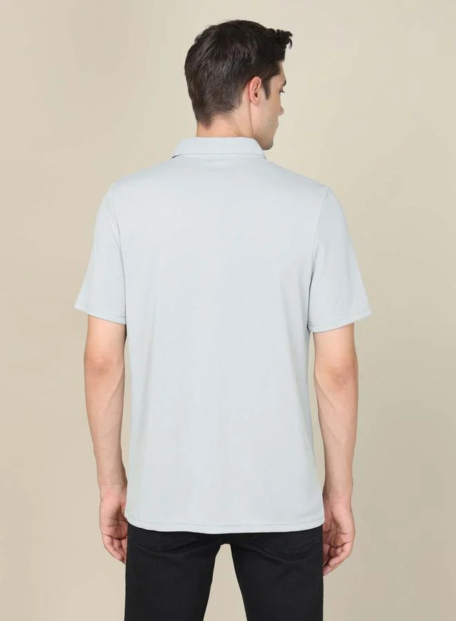 Technosport Technosport Solid Full Button Shirt with Short Sleeves