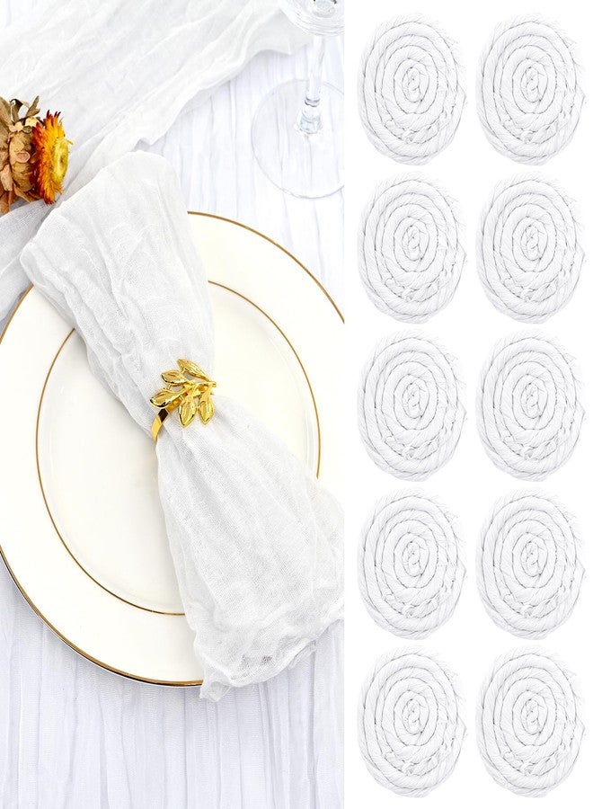 fani 100 Pack Gauze Cheesecloth Napkins Wrinkled Table Napkins Soft Cotton Cloth Napkins Rustic Decorative Napkins for Weddings Party Dinner Table Everyday Use, 20 x 20 Inch (White) - Image 1