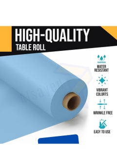 AlsayedP 30 Pcs Sufra Roll Blue Plastic Table Cover Roll 105 * 85 cm Disposable Table Cloth for Picnic, Party, Banquet, Birthdays, Weddings (Blue 30pcs)  - Image 4