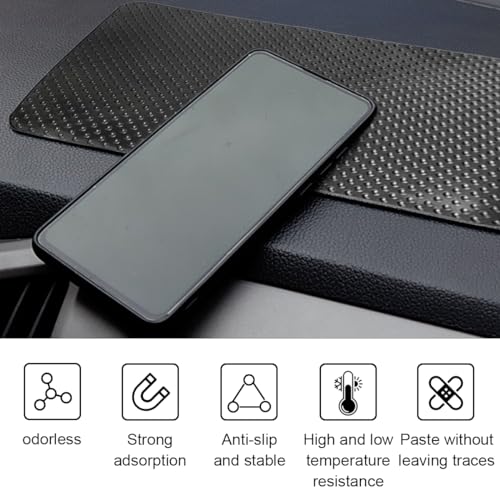 GLSOWEE Car Dashboard Anti-Slip Mat, 10.6"×5.9" Universal Car Dash Sticky Rubber Mat, Multifunctional Non-Slip Adhesive Pad Auto Dash Gripping Mat for Cell Phones, Keys, Coins, Sunglasses (Dot) - Image 4