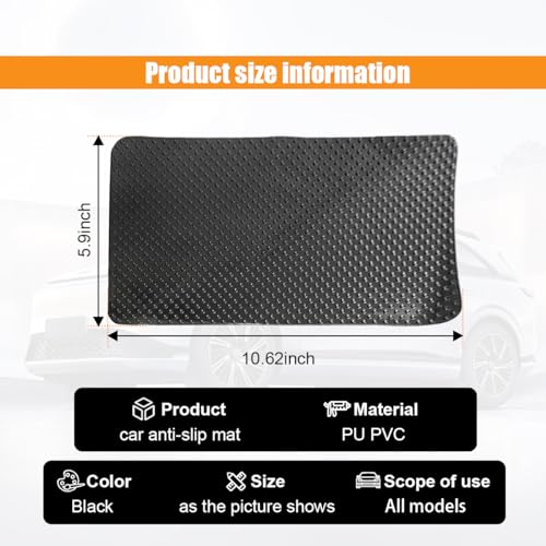 GLSOWEE Car Dashboard Anti-Slip Mat, 10.6"×5.9" Universal Car Dash Sticky Rubber Mat, Multifunctional Non-Slip Adhesive Pad Auto Dash Gripping Mat for Cell Phones, Keys, Coins, Sunglasses (Dot) - Image 2