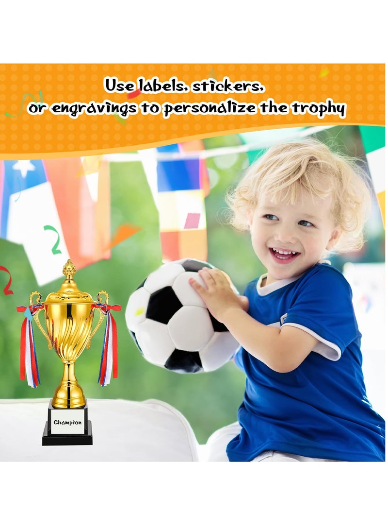 KASTWAVE 14 Inch Trophy Cup, 2 Pcs Large Trophy Winner Trophy Award for Sports Soccer Football Basketball League Match Other Team Tournaments Competitions Xmas Party Game Favors - Image 5
