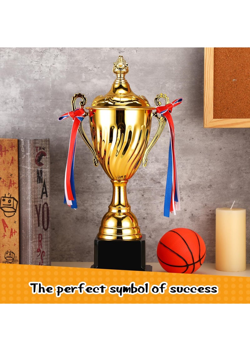 KASTWAVE 14 Inch Trophy Cup, 2 Pcs Large Trophy Winner Trophy Award for Sports Soccer Football Basketball League Match Other Team Tournaments Competitions Xmas Party Game Favors - Image 4