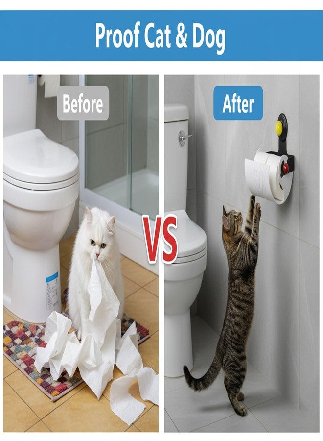 Zoravell Cat & Dog Proof Toilet Paper Holder,Toilet Paper Protector Cover, Pet-Proof TP Guard Armor, TP Roll Holders,Prevents Pulling and Chewing (White) - Image 2