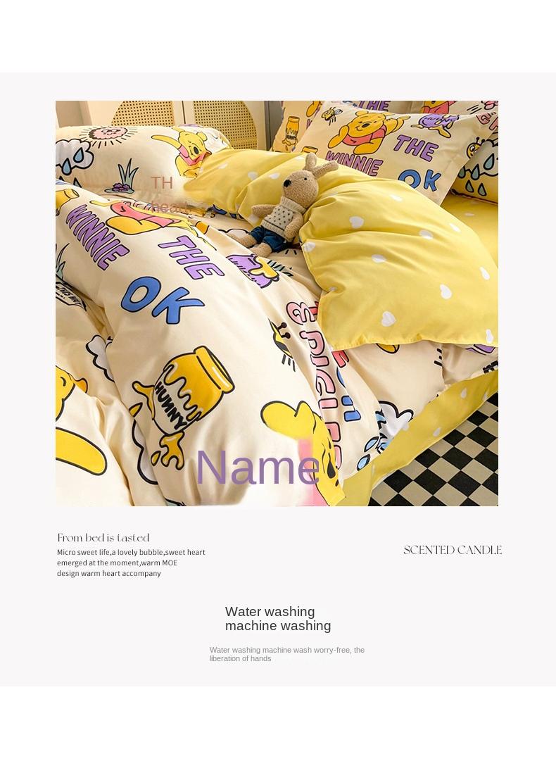 Full Size Sheet Set Super Soft Kids 4 Piece Floral Bedding Set  Microfiber Sheets Includes Reversible Pillow Covers  1.5M  - Image 3