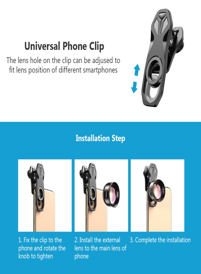 APEXEL APL-HD5T Multi-layer Phone Telephoto Lens 2X Zoom for Dual Lens / Single Lens Smartphone for iPhone X/Xs/8P Samsung Galaxy Huawei Xiaomi Cellphones - Image 2