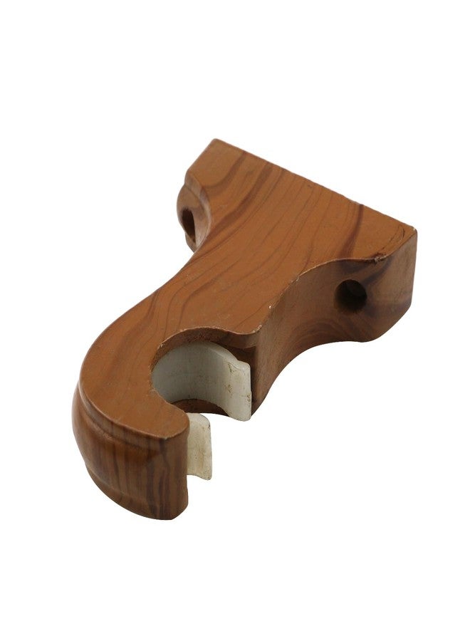FarBoat 2pcs Wooden Curtain Rod Bracket Wall-Mounted Classical Drapery Holder Fits Up to 1-1/4 Inch Rod Diameter (Single-Slot Teak-Tinged) - Image 3