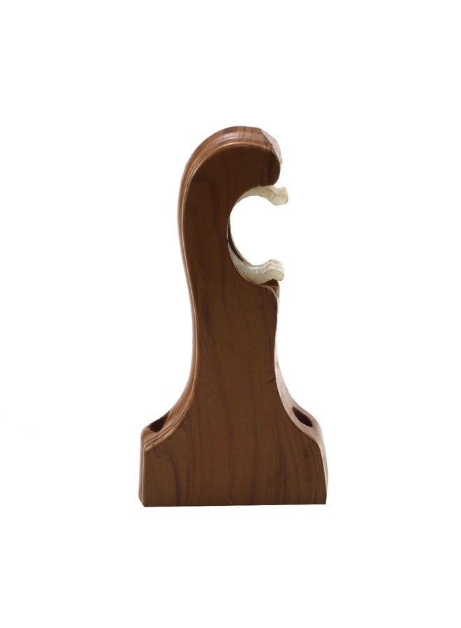 FarBoat 2pcs Wooden Curtain Rod Bracket Wall-Mounted Classical Drapery Holder Fits Up to 1-1/4 Inch Rod Diameter (Single-Slot Teak-Tinged) - Image 2