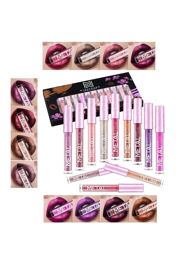 PhantomSky - 12Pcs Long Lasting Metallic Glitter Liquid Lipstick Collection Shimmer Waterproof Lip Stick Set Pigmented Lip Makeup For Women And Girls - Image 1