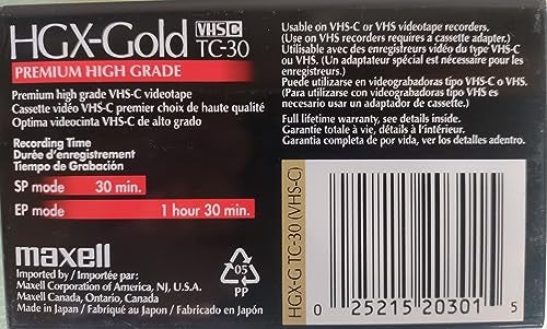 Maxell VHS-C Video Tape Cassette, 30 Minutes - Image 4