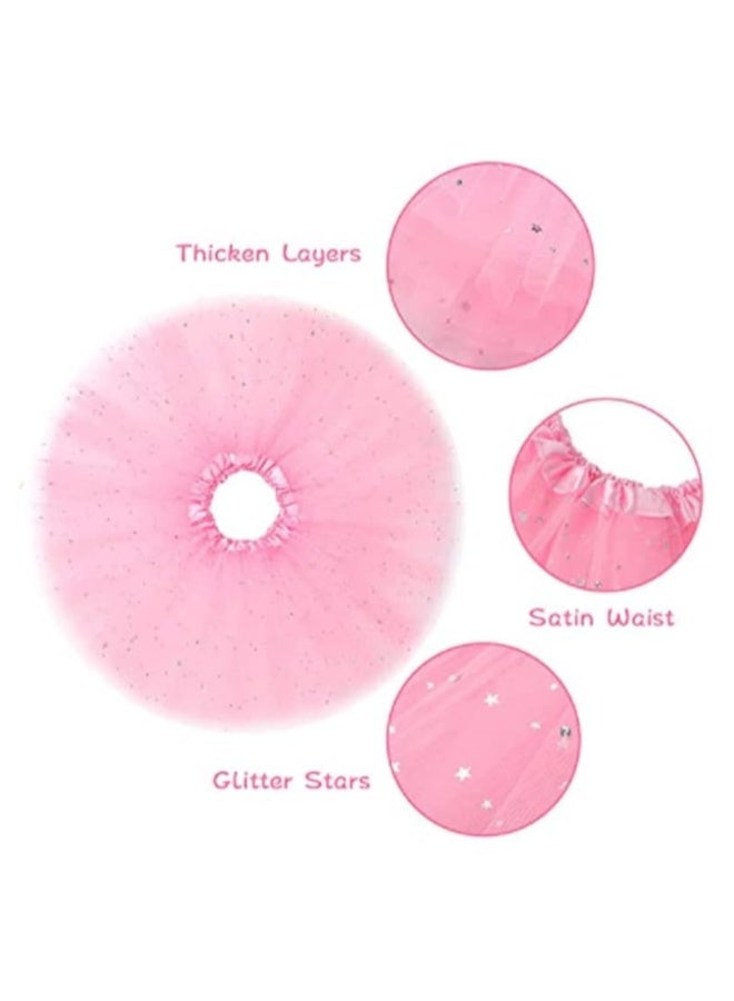 Tutu Crown Suit for Girls, Princess Dress Up Sequined Mesh Skirt Tutu Crown Accessories Tiara, Girls Costumes for Birthday Party, Prom, Gift 10 Pcs - Image 2