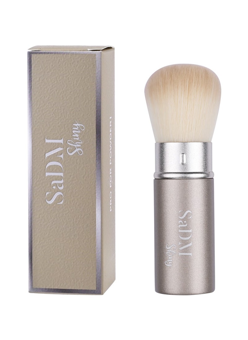 SaDM Shiny SaDM Shiny Retractable Powder Brush – Portable, Multipurpose Makeup Brush for Travel & On-the-Go Application  - Image 1