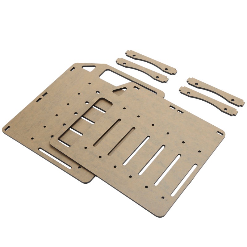 Hard Drive Bracket: 6-Bay Acrylic Black DIY Stand - Precision Mounting Holes + Screw Pack Hard Drive Rack for PC Component Organization & DIY Enthusiasts - Image 1