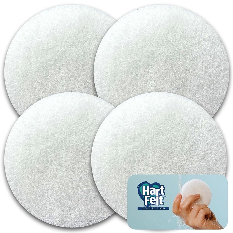 HartFelt Round Face Scrubber for Women | Reusable Facial Sponges for Daily Cleansing | Facial Exfoliating Pads for Removing Dead Skin, Dirt & Makeup | Use with Favorite Cream | Made in USA - 4 Count