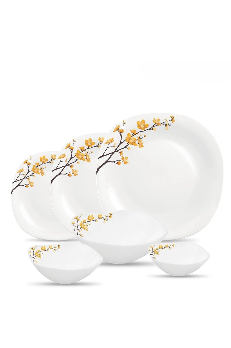 لاوبالا طقم عشاء LaOpala Quadra - 26 قطعة، أبيض سمرتايد: سيمفونية من الأناقة والبساطة | مجموعة تقديم آمنة للاستخدام في الميكروويف وغسالة الأطباق | طقم عشاء للوجبات العائلية - Image 2