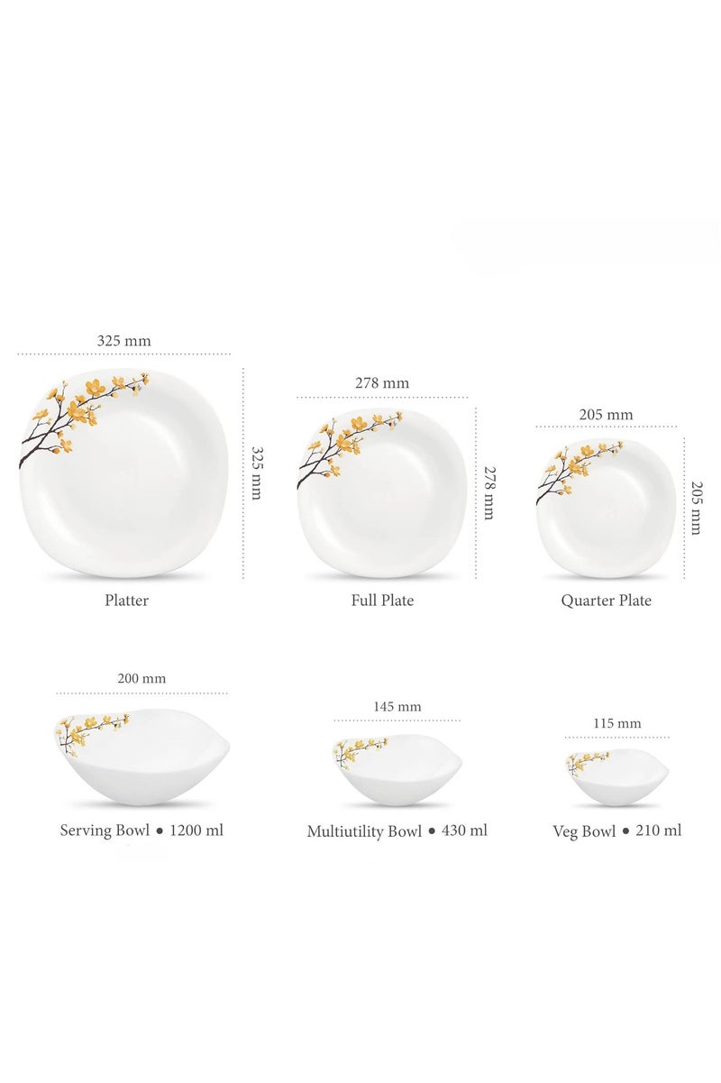 لاوبالا طقم عشاء LaOpala Quadra - 26 قطعة، أبيض سمرتايد: سيمفونية من الأناقة والبساطة | مجموعة تقديم آمنة للاستخدام في الميكروويف وغسالة الأطباق | طقم عشاء للوجبات العائلية - Image 3