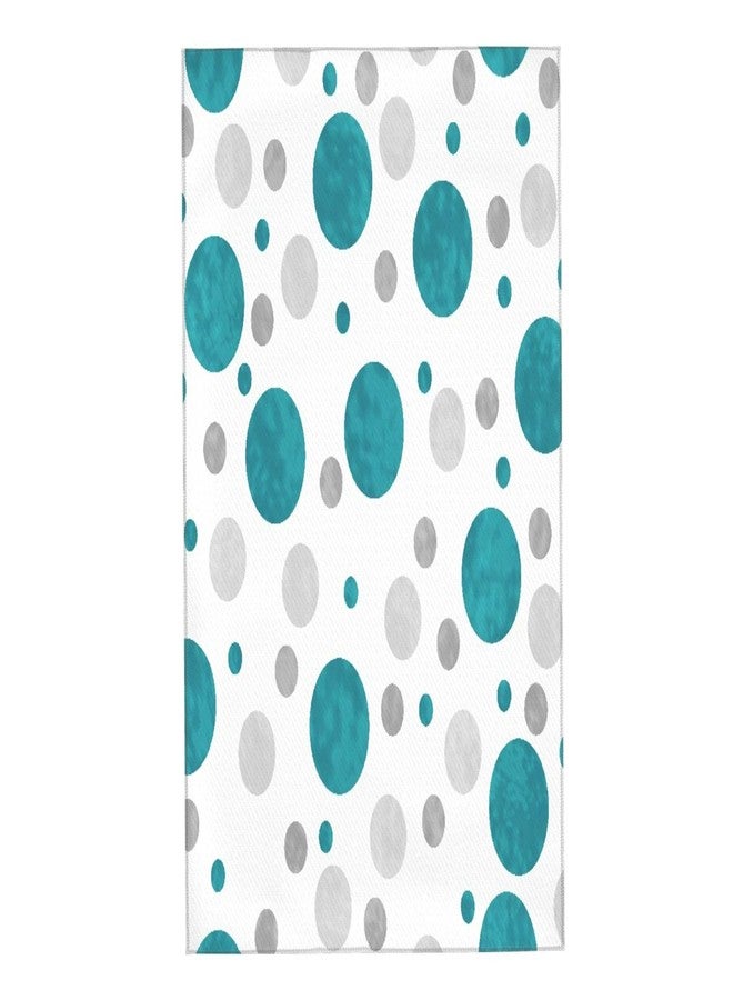 COVASA Polka Dot Hand Towels for Bathroom Set of 2 Blue Aqua Teal Gray Polka Dots Pattern Abstract Circles Classic Contemporary Design Soft Absorbent Kitchen Towels Face Towel for Gym Spa,15.7"x27.5" - Image 1