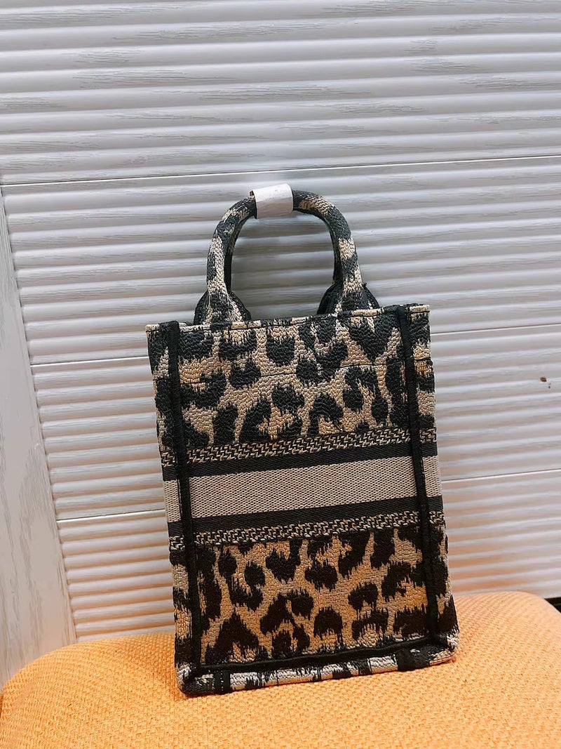 Presbyopic Mini Tote Mobile Phone Bag Booktote3D Heavy-Duty Work Clothing Stereo Embroider Large Capacity Satchel Shoulder Bag - Image 2