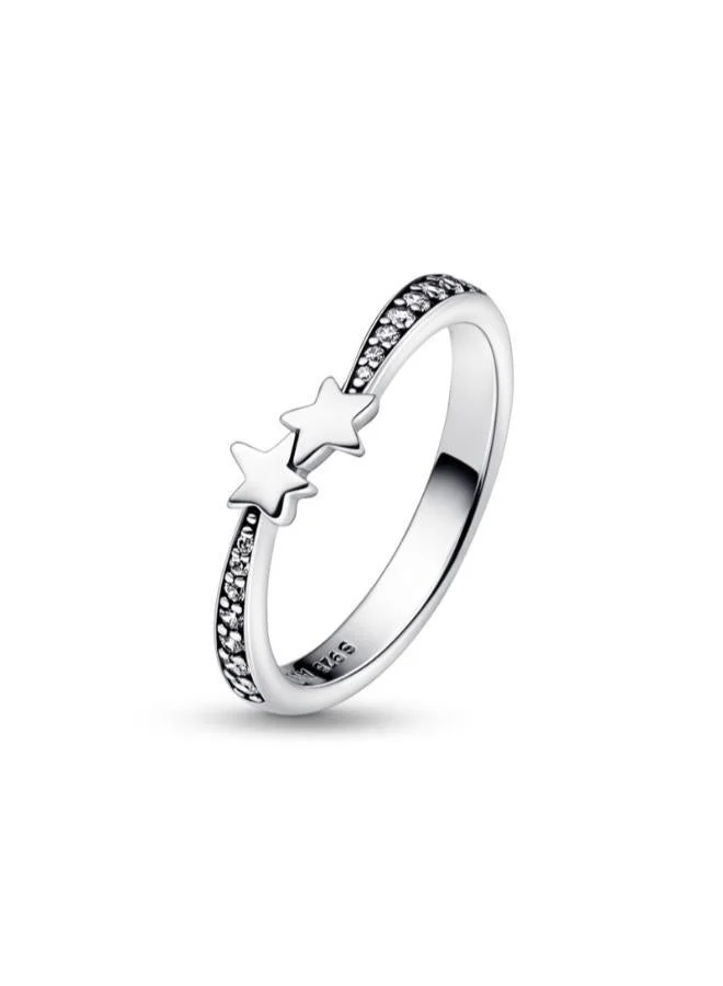Pandora  Stars sterling silver ring with clear cubic zirconia for Women | Best Price UAE