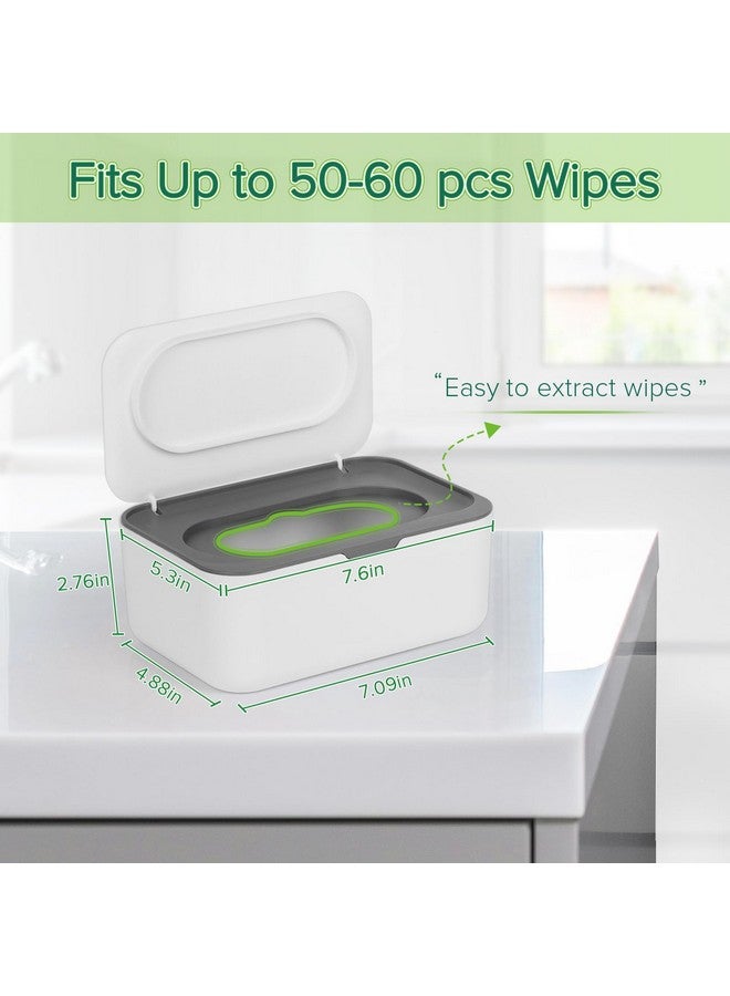 Flenpptly Flenpptly Baby Wipes Dispenser, Wipes Case Baby Wipe Holder Keeps Wipes Fresh, Non-Slip, Easy Open & Close (Gray) - Image 1