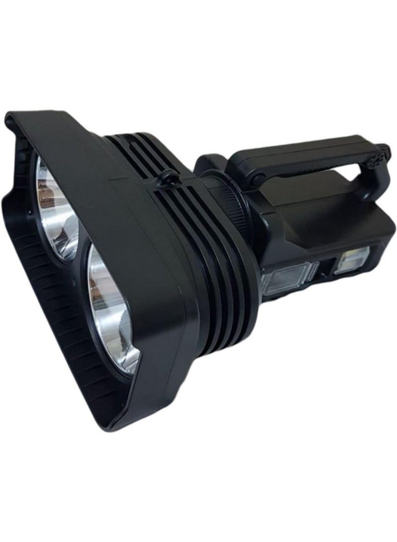 A large, high-powered, long-distance searchlight with a rechargeable side lamp that can be used as a power bank to charge mobile phones. Suitable for travel and camping. - Image 1