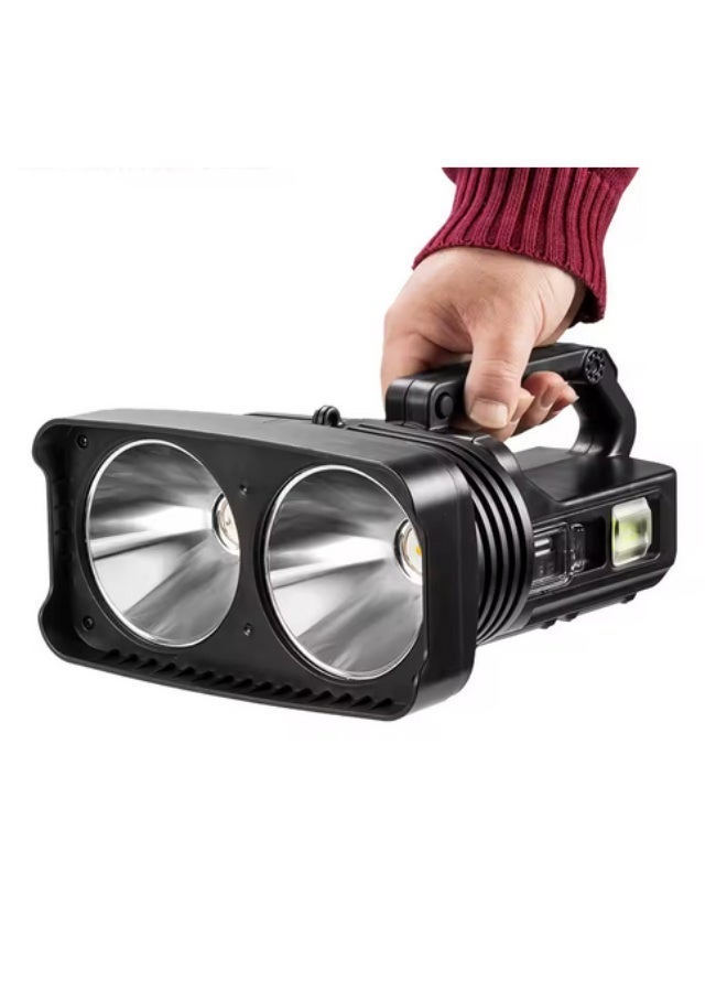 A large, high-powered, long-distance searchlight with a rechargeable side lamp that can be used as a power bank to charge mobile phones. Suitable for travel and camping. - Image 2