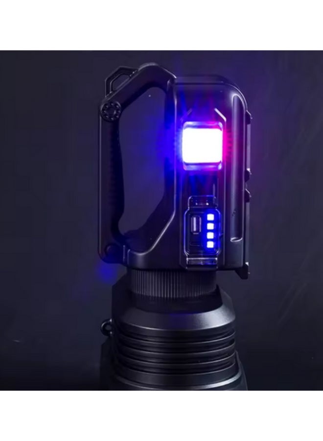 A large, high-powered, long-distance searchlight with a rechargeable side lamp that can be used as a power bank to charge mobile phones. Suitable for travel and camping. - Image 5