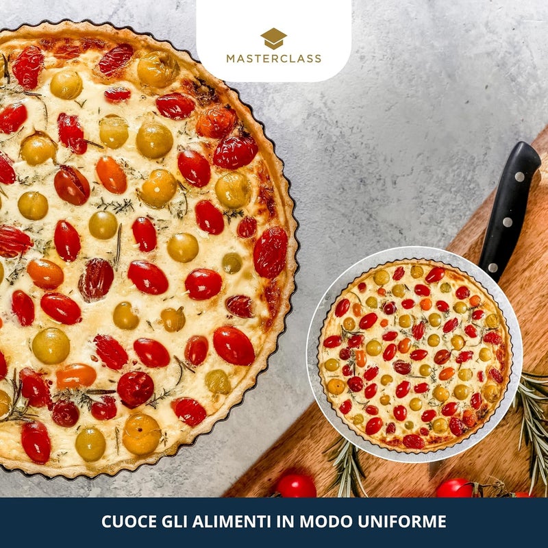 Master Class MasterClass 23 cm Loose Bottomed Tart Tin with PFOA Free Non Stick, Robust 1 mm Thick Carbon Steel, 9 Inch Fluted Round Quiche Pan - Image 4