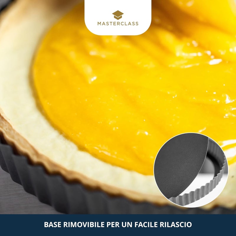 Master Class MasterClass 23 cm Loose Bottomed Tart Tin with PFOA Free Non Stick, Robust 1 mm Thick Carbon Steel, 9 Inch Fluted Round Quiche Pan - Image 5