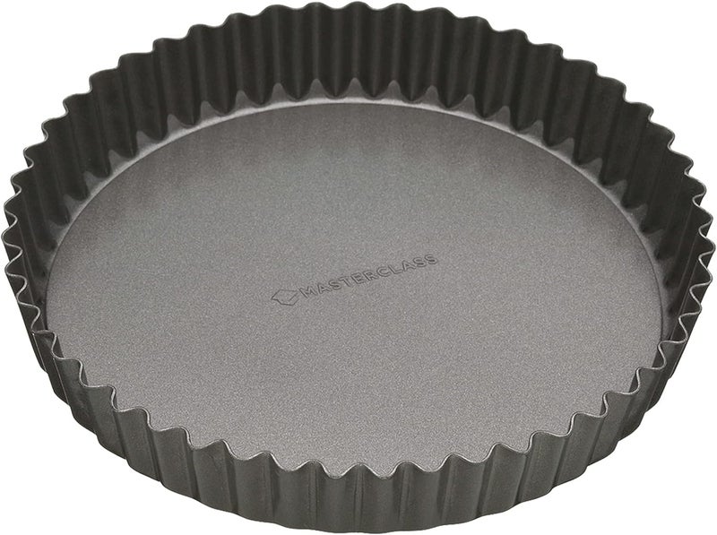 Master Class MasterClass 23 cm Loose Bottomed Tart Tin with PFOA Free Non Stick, Robust 1 mm Thick Carbon Steel, 9 Inch Fluted Round Quiche Pan - Image 1